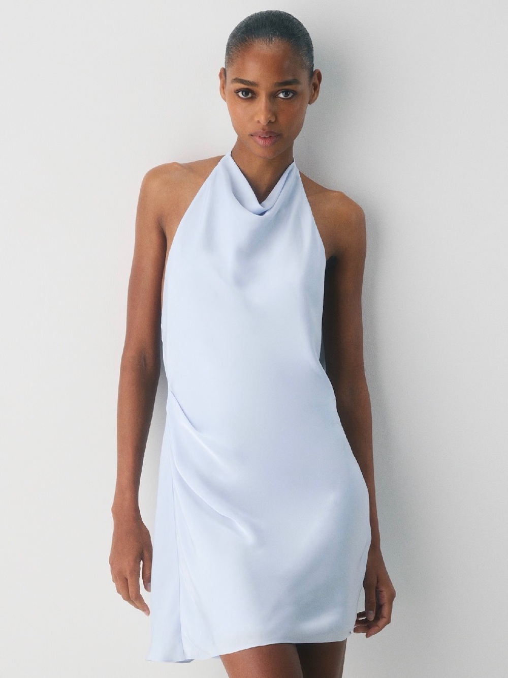 Aritzia Babaton Halter Neck Satin Mini Dress